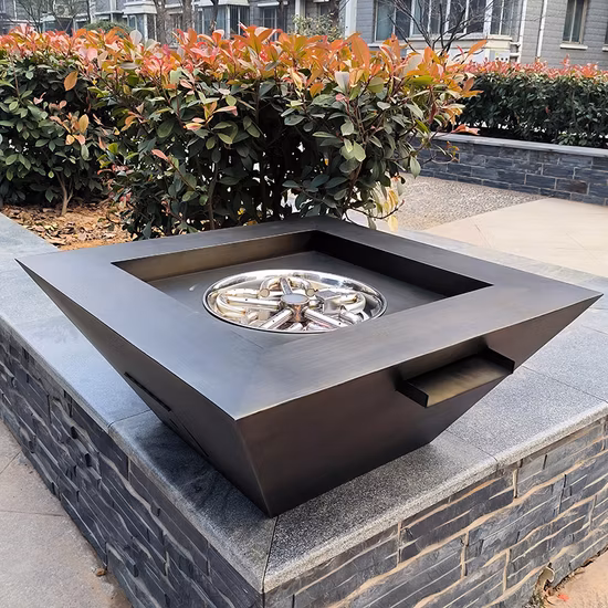 Decorative Stainless Steel Water Fountain Gas Fire Pit