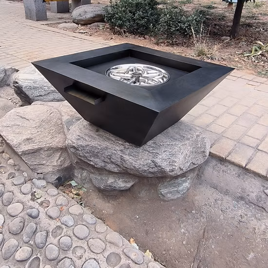 Decorative Stainless Steel Water Fountain Gas Fire Pit