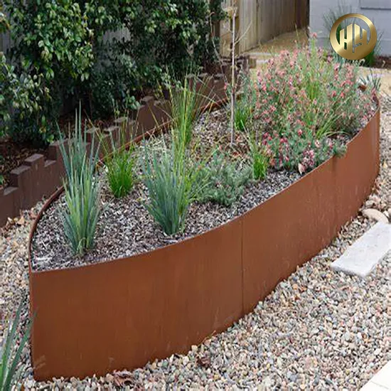 Borda de jardim paisagístico de aço corten externo em aço corten