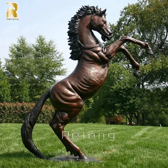 Estátua de animal de metal de arte antiga personalizada ao ar livre ornamento de parque escultura de cavalo de bronze decoração de parque de jardim
