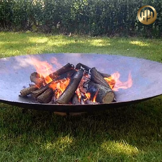 Jardim aço corten redondo metal braseiro de aquecimento