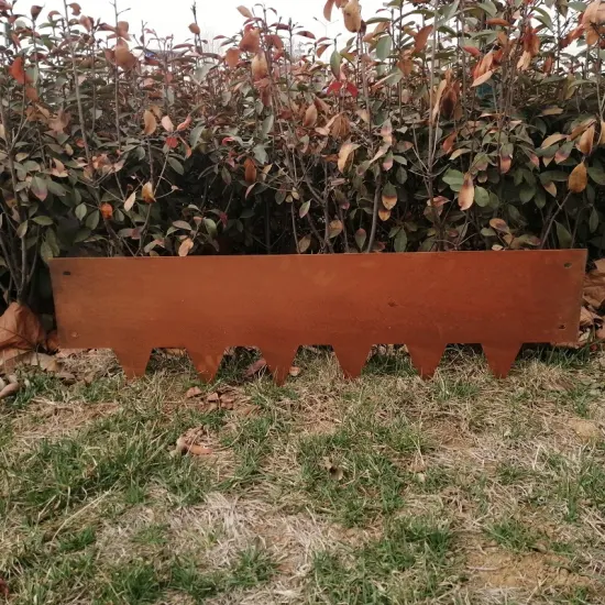 Anel de árvore, anéis de planta de metal, borda de jardim em aço corten