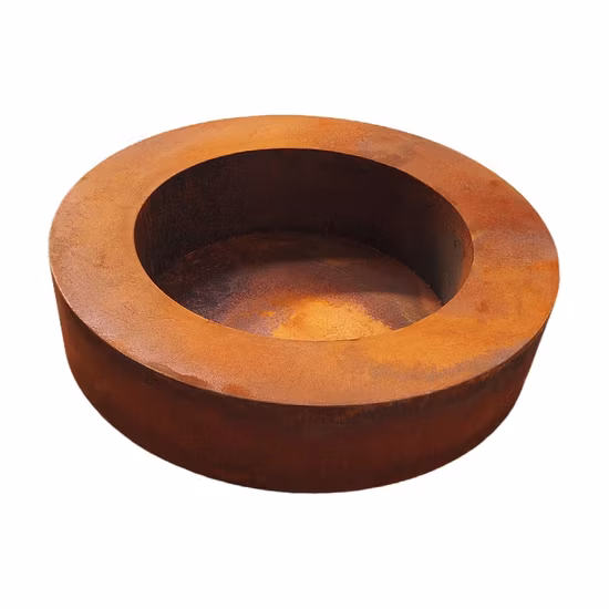Jardim aço corten redondo metal braseiro de aquecimento